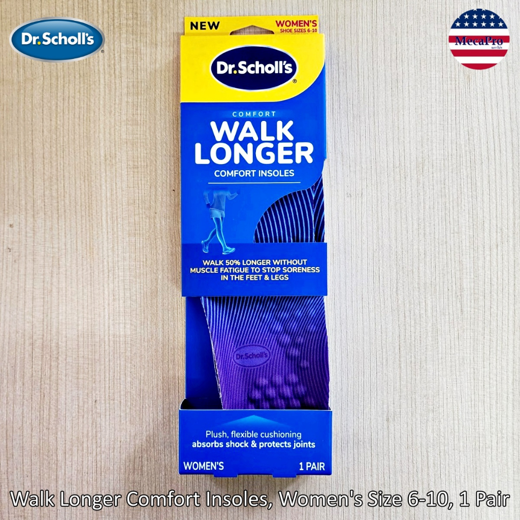 Dr. Scholl's® Walk Longer Comfort Insoles, Women's Size 6-10, 1 Pair แผ่นรอง รองเท้า