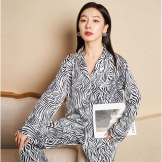 ชุดนอน The zebra pajamas (premium silk satin)