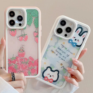 🎁ส่งของขวัญ🎁เคสไอโฟน 11 13 12 Pro Max สตรอเบอร์รี่ กระต่ายน่ารัก เคส for ไอโฟน14 pro max soft case Iphone