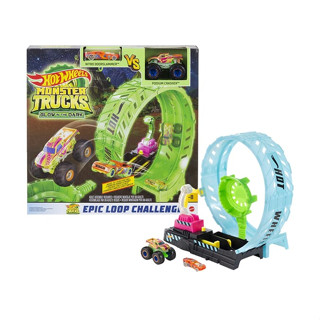 Hot Wheels Monster Trucks Glow-In-The Dark Epic Loop Challenge Playset ฮอตวีล มอนสเตอร์ทรัคส์ชุดรางตีลังกาเรืองแสง (HBN0