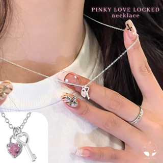 MNL💗 PINKY LOVE LOCKED สร้อยคอจี้กุญแจหัวใจ สร้อยคอแฟชั่น สร้อยคอผู้หญิง สร้อยคอเงินแท้ สร้อยคอเงิน จี้สร้อยคอ สร้อยคอจี