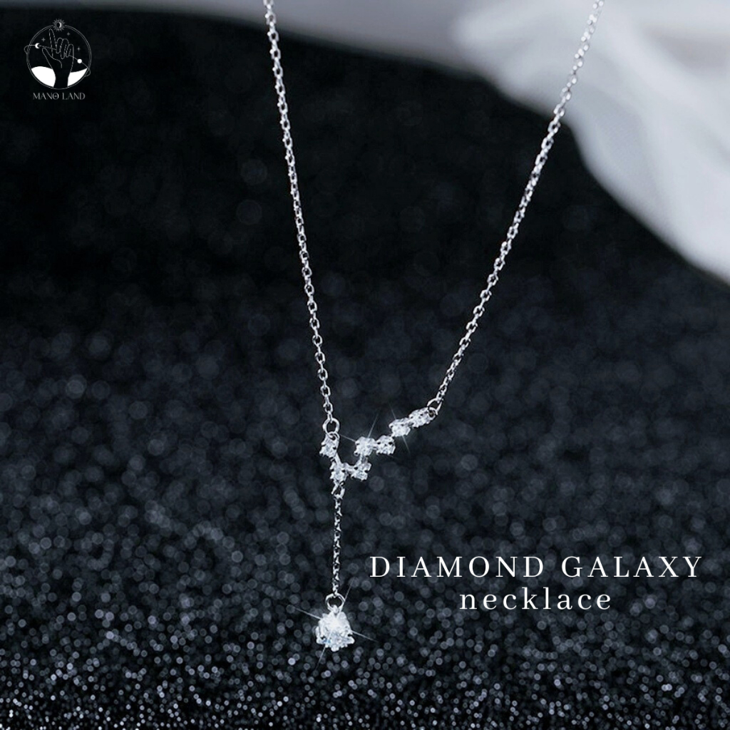 MNL DIAMOND GALAXY สร้อยคอ จี้ประดับเพชร กลุ่มดาวแห่งกาแลคซี่ เครื่องประดับแฟชั่น เงินแท้ ผู้หญิง น่ารัก มินิมอล เกาหลี ราคา ถูกที่สุด ดีลบีเคเค แกลเลอรีภาพที่ 4