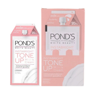 ⚡FLASH SALE⚡♡พร้อมส่ง์ PONDS พอนด์ส ไวท์บิวตี้ โทนอัพครีม สูตรน้ำนม (กล่อง6ซอง)