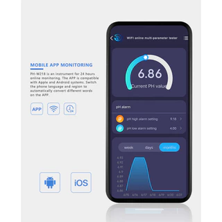 WiFi การวัด 8 in 1 การทดสอบคุณภาพน้ำอัจฉริยะ pH/EC/ORP/TDS(PPM)/CF/เกลือ/S.G EC/เครื่องทดสอบอุณหภูมิ