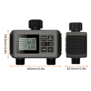 RCYAGO โปรแกรมจับเวลาอัตโนมัติระบบควบคุมวาล์วน้ำจอ LCD สำหรับสวนชลประทานสนามหญ้า ฯลฯ