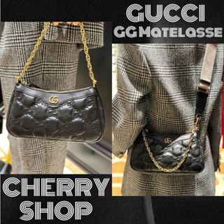 🍒กุชชี่ Gucci GG Matelasse leather bag🍒กระเป๋าถือ/สะพายสุภาพสตรี กระเป๋าใต้วงแขน