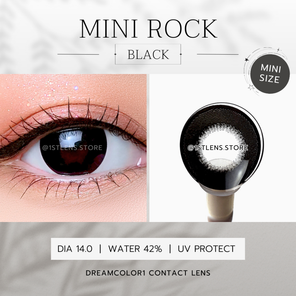 (พร้อมส่ง) คอนแทคเลนส์สีดำ รุ่น Mini Rock Black Dreamcolor1 Contact Lens | รายเดือน | สายตาสั้น