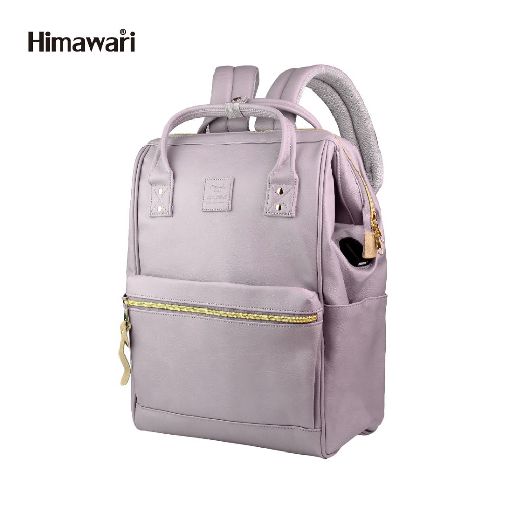 HIMAWARI กระเป๋าเป้หนังสะพายหลัง กันน้ำ 14" Laptop Backpack with USB Port รุ่น 9001 สี #36 Light Purple