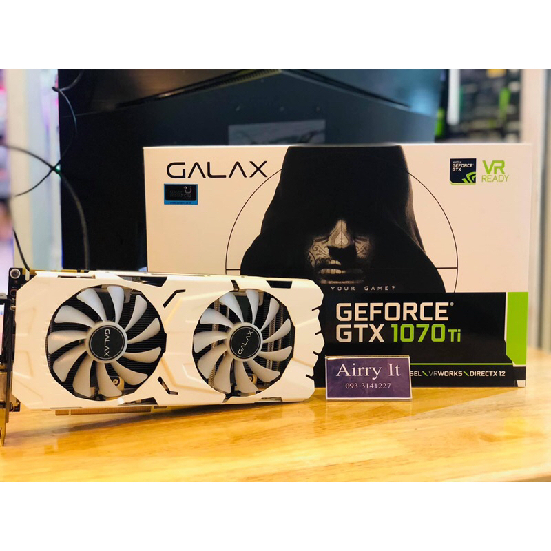 การ์จอมือสอง GTX1070ti 8gb  2พัดลม RGB 256bit ต่อไฟเลี้ยง 8+6pin ไฟสวยมาก