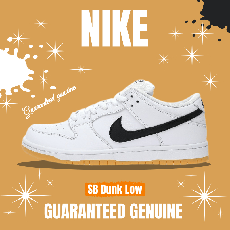 （จัดส่งฟรี）Nike SB Dunk Low Pro"White Gum" CD2563-101 รองเท้าผ้าใบ รองเท้า nike