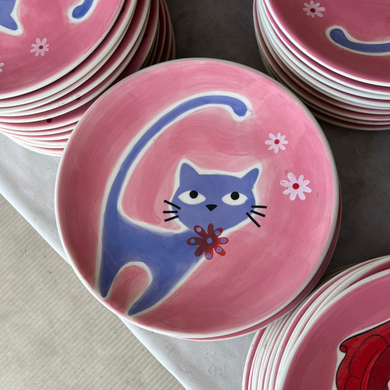 จานเซรามิกลายการ์ตูน จานลายแมว เซรามิกสามารถเข้าไมโครเวฟและเครื่องล้างจานได้ - รูปที่ 5