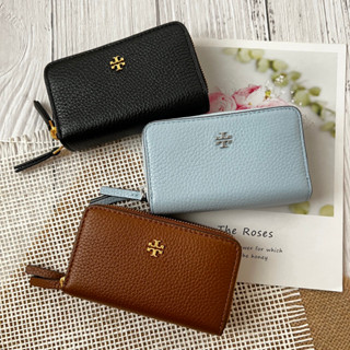 แท้100%พร้อมส่ง Tory Burch Plain Leather Outlet Card Holders 146382 กระเป๋าใส่บัตร ใส่เหรียญ