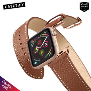 [พร้อมส่ง] CASETiFY - 2-in-1 Italian Leather (Brown) สายนาฬิกาสำหรับ Apple Watch 8-1, SE, Ultra Series [ผ่อน0% ส่งฟรี]