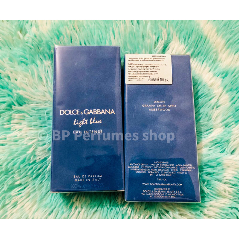 D&G light blue eau intense for woman EDP100ml(กล่องซีลป้ายไทย)