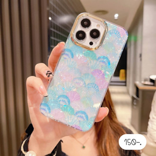 เคสมือถือ เคสโทรศัพท์ 🐚ลายเปลือกหอยขอบกล้องทอง