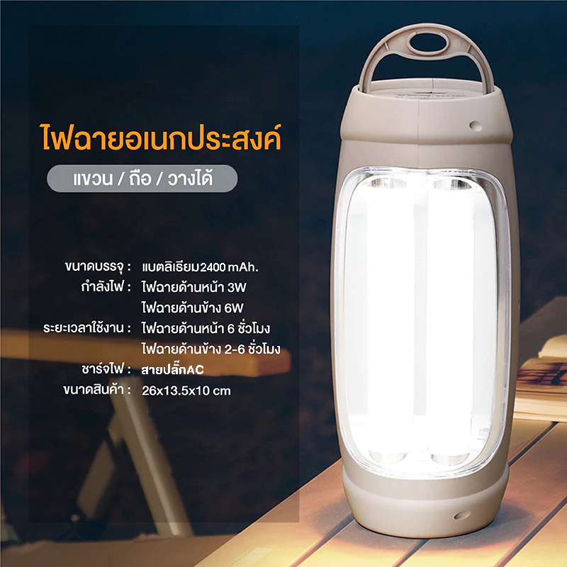 ไฟตั้งแคมป์อเนกประสงค์ YW04 แบบชาร์จไฟได้ thumbnail 10