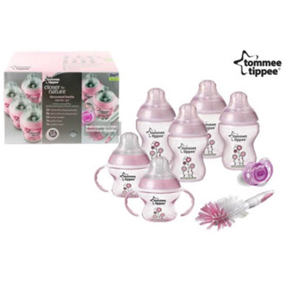 Tommee Tippee ชุดของขวัญแรกเกิด Closer to Nature Decorated Bottle Starter Set - Pink ของแท้