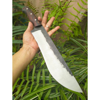 มีดเหน็บ อีเหน็บ(E-Nep knife) มีดแคมป์ มีดใบตาย มีดเดินป่า full tang 10.8” Sup9 ผิวไฟ ด้ามไม้พะยูง หมุดอลูมิเนียม