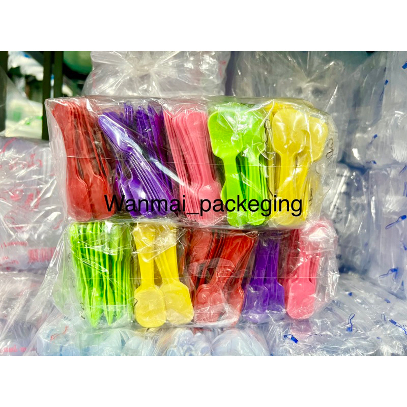 ช้อนพายจิ๋ว ช้อนเล็ก คละสี&ใส