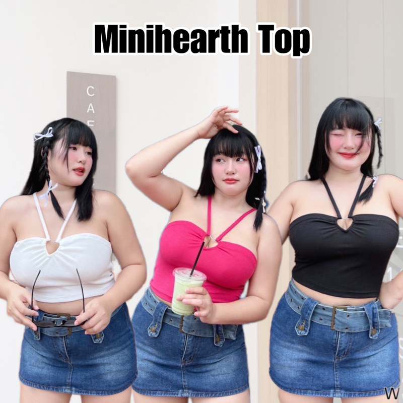 เสื้อกล้ามสาวอวบ สายคล้องคอ แต่งเว้าอกหัวใจ แฟชั่นสาวอวบ มี5สี งานตามหาของสาวๆพลัสไซส์ เข้ารูปทรงสวย