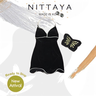 #Nittaya #ป้ายNittaya เดรสผ้ากะมะหยี่สายคล้องคอ ด้านหลังเป็นงานโชว์หลัง