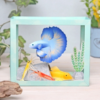 โมเดลกระดาษ 3D : ตู้ปลา Betta (Freshwater fish) กระดาษโฟโต้เนื้อด้าน  กันละอองน้ำ ขนาด A4 220g.