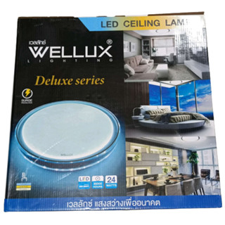 WELLUX โคมไฟเพดานติดลอย 3 สเต็ป ขอบขาว DSW-24 วัตต์ แสง DWC