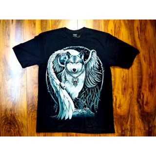 เสื้อยืด T-Shirt  สกรีนหน้า-หลัง ป้าย เสื้อเรืองแสง Size L