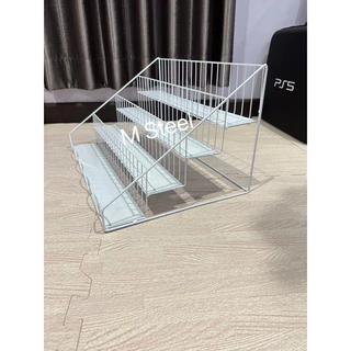 ชั้นวางสินค้าของ 4 ชั้นแบบมีฐานรอง จัดระเบียบเครื่องปรุง