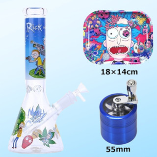 (พร้อมส่ง) Glass Bong บ้องแก้ว ชุดเซ๊ตบ้องแก้ว ชุดแจกันแก้ว ยกเซ็ต บ้อง+ถาดยำ+ที่บดสมุนไพร บ้องสายเขียว