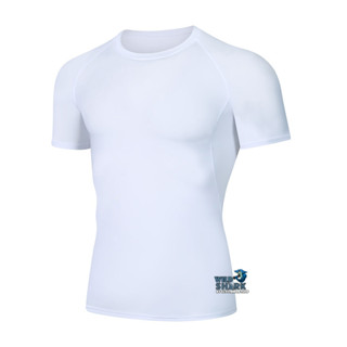 เสื้อรัดกล้ามเนื้อ แขนสั้นสีขาวลายใหม่ Pro Combat Running Shirt body fit แท้100% เสื้อออกกำลังกาย เสื้อวิ่ง ฟิตเนส