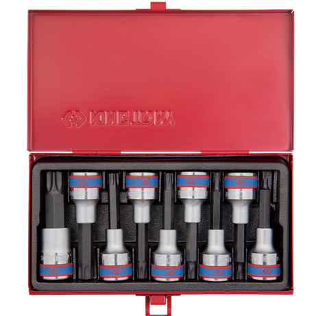 KINGTONY ลูกบล็อกเดือยโผล่ท็อค 1/2" ยาว 9 ชิ้น T20, T25, T27, T30, T40, T45, T50, T55, T60 รุ่น 4119