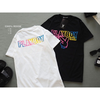 พร้อมส่ง 🕊️ เสื้อยืดเพย์บอย playboy งานสกรีนสีรุ้ง งานจริงสวยมาก