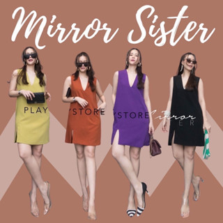 🔖ป้าย Mirrorsister  00807.1 เดรสแขนกุดคอV มีซับในซ้อนทั้งตัว แต่งผ่าข้างๆด้านหน้า ใส่แล้วดูดี มีกระเป๋าล้วงได้2ข้างลำตัว