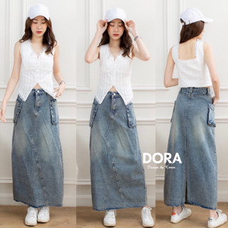 🌈🌿🌸🌺🌼💙🇰🇷Jeans Cargo Long Skirt