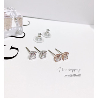 💥แท้ 💯ต่างหูSwarovski stud square ต่างหูคริสตัลเม็ดเดี่ยวทรงสี่เหลี่ยม พร้อมใบรับประกัน 2 ปี อุปกรณ์ครบ❗️