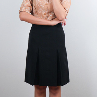 กระโปรงปิยารัตน์ กระโปรงทรงเอ ทวิตคู่ ผ้านาโน สีดำ ไซส์ S,M,L,XL,2XL,3XL,4XL, 5XLยาว 24 นิ้ว skirt