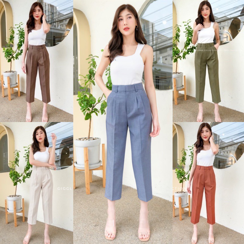 กางเกงทรงบอย 7ส่วน size s-xxl ไม่ใช่สม๊อคหลัง ผ้าสโนว์สลาฟ ผ้าดีใส่สบาย