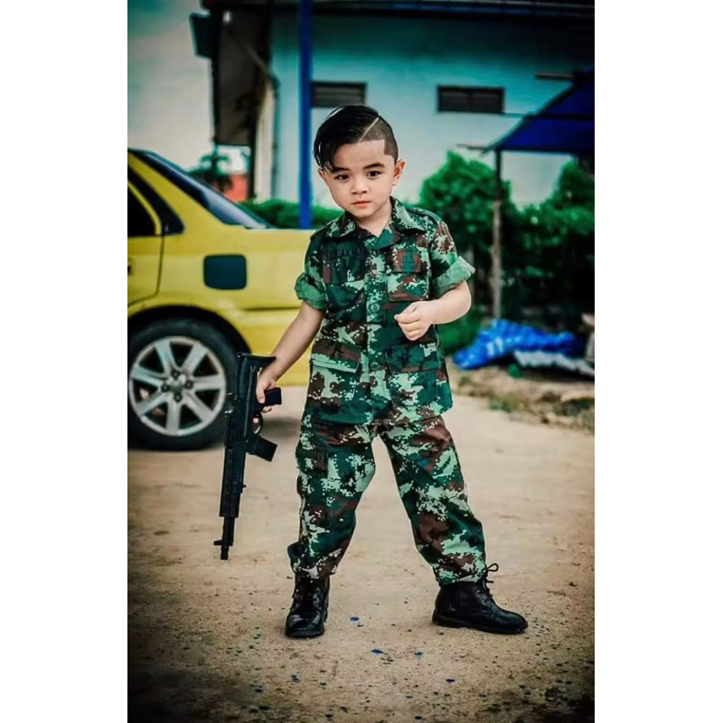 ชุดทหารเด็ก ลายพราง ลายดิจิตอล