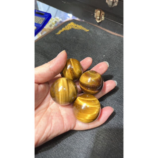 หินนำโชค หินตาเสือ3.0-4.0cm ทรงกลม ไทเกอร์อาย(Tiger Eye)