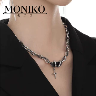 MONIKOสร้อยคอทองคำขาว Zircon Star Mans