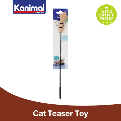 Toys 49 บาท Kanimal Cat Teaser Toy ของเล่นแมว ไม้ล่อแมว รุ่นมือแมว ยัด Catnip สำหรับลูกแมวทุกสายพันธุ์ Size S ความยาว 35.8 ซม. Pets