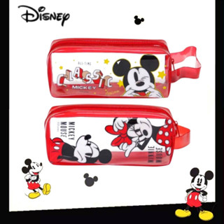 กระเป๋าดินสอ PVC กระเป๋า แบบซิป มีสายคล้องมือ Mickey Mouse CM-003 พลาสติกใส 19x7.5cm. ทรงสี่เหลี่ยม (1ใบ) ลิขสิทธิ์แท้