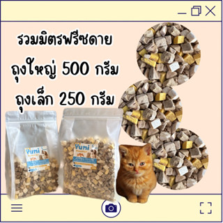 [ถูกที่สุด ส่งไว] yumi freezdried รวมมิตรฟรีซดาย 500 กรัม &amp; 250 กรัม สำหรับสัตว์เลี้ยง ขนมแมว ขนมหมา