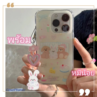 💚ส่งของขวัญ💚เคส for iPhone 11 14 Pro Max Case for iPhone 12 13 ป้องกันการตก การป้องกัน สาวน่ารักหัวใจ การ์ตูน พร้อม