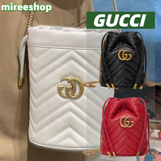 🍒กุชชี่ Gucci กระเป๋า GG Marmont Mini Bucket Bag