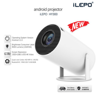 โปรเจคเตอร์ 4k Android 11.0 LCD 1080P 6000 lumens ultra hd Double WIFI With bluetooth Home Cinema ilepo projector 4k wifi