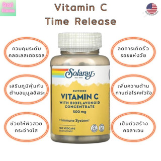 Solaray, Vitamin C With Wild Rose Hips,Time Release 500 mg.