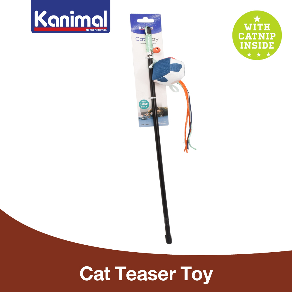 [107306] Kanimal Cat Toy ของเล่นแมว ไม้ล่อแมว รุ่น Joyful Teaser พร้อมกระดิ่ง ขนาด 4.5x19 ซม. (ยาว 46 ซม.)