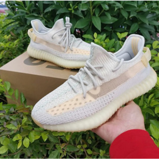 Adidas originals Yeezy Boost 350 V2 " light " yellow-white ของแท้ 100%